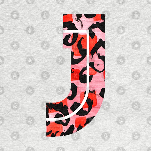 Abstract Letter J Watercolour Leopard Print Alphabet by Squeeb Creative